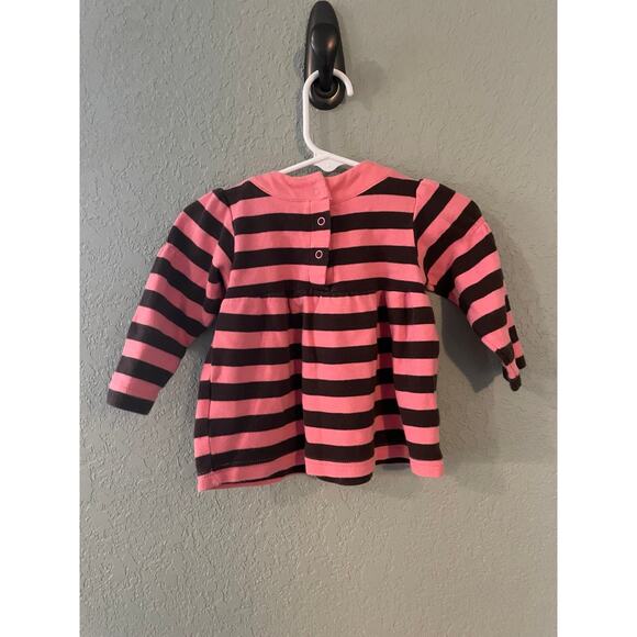 Winnie the Pooh 6-9 month girls shirt Striped Pink Brown Pool Piglet Tunic - Picture 4 of 4